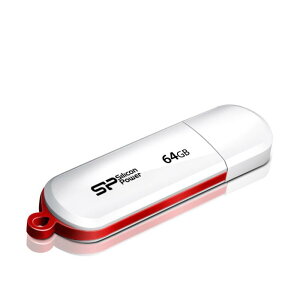 Silicon Power(�V���R���p���[) USB������ LuxMini 320 �z���C�g SP064GBUF2320V1W �m64GB /USB2.0 /USB TypeA /�L���b�v���n
