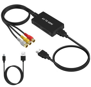 RCA to HDMI �ϊ��R���o�[�^�[ AV�R���|�W�b�g to hdmi�ϊ��A�_�v�^�[ 3�F�[�q hdm-i �ϊ��R���o�[�^ �Â��Q�[���@�iPS1�APS2�ASNES�AWii�AN64�AB-0-X �j�Â����R�[�_�[(VCR�AVHS�ADVD)�Ȃǋ@���3�F�R
