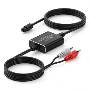 eSynic ���f�W�^��-�A�i���O �����ϊ� 192 kHz Toslink/SPDIF to RCA ���t�@�C�o�[1.0m  RCA-0.7m�P�[�u���t�� DAC�R���o�[�^�[ �I�[�f�B�I�R���o�[�^�[/�A�_�v�^�[ ���������`�b�v���� USB�d��