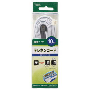 �e���z���R�[�h �W���^�C�v �z���C�g 10m_TEL-C2607W 05-2607 OHM �I�[���d�@
