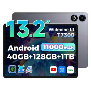 Android16 �^�u���b�g 13�C���` 40GB+128GB �ő�1TB�g�� T7300�I�N�^�R�ACPU Widevine L1 11000mAh��e�ʃo�b�e���[ wi-fi���f�� 13MP+8MP�J���� GPS�@�\ 4G LTE Gemini AI