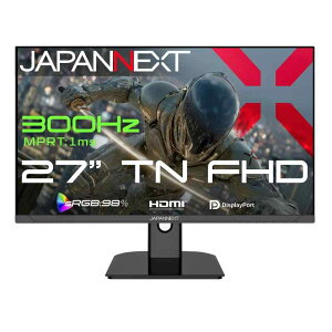 �yEC�T�C�g�z JAPANNEXT 27�C���` TN�p�l������ 300Hz/1ms(MPRT)�Ή� �t��HD(1920×1080)�𑜓x �Q�[�~���O���j�^�[ JN-T27G300F HDMI DisplayPort sRGB:98% HDR PS5 �t��