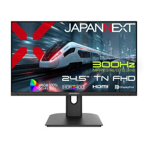 24.5�C���` TN�p�l������ 300Hz/1ms(MPRT)�Ή� �t��HD(1920x1080)�𑜓x �Q�[�~���O���j�^�[ JN-T245G300F HDMI DP sRGB:100% DCI-P3:93% HDR400���� PS5 �t��HD:120