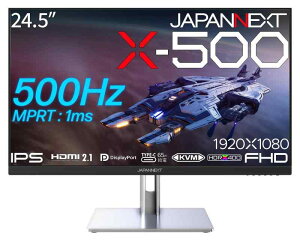 JAPANNEXT 24.5�C���` �Q�[�~���O���j�^�[ 500Hz 1ms �t��HD 1920x1080�𑜓x IPS �p�l�� �f�B�X�v���C (KVM/HDMI/DisplayPort/Type-C/��������/��](�s�{�b�g)�@�\/�u���[���C�g�J�b�g /
