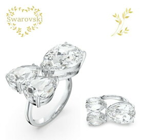 SWAROVSKI リング　5609000　スワロフスキーアクセサリー　Millenia リング　ペアカット, ホワイト, ロジウム・プレーティング　52サイズ　11-12号(16.4mm)　クリスタル　プレゼント　誕生日　記念日　アニバーサリー　ラグジュアリー　並行輸入品