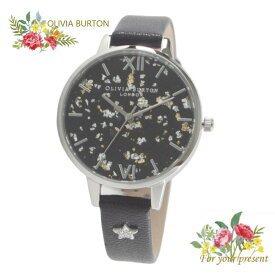 OLIVIA BURTON オリビアバートン OB16GD13　腕時計　Celestial Star Quartz Ladies Watch 34mm ブラックフェイス シルバーケース黒ベルト　レディース 並行輸入品　プレゼント　記念日　クォーツ