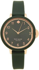 Kate Spade 腕時計 KSW1543　ケイトスペード　リストウォッチ レディース クオーツ 防水　パークロウ 34mm グリーン　シリコンベルト　フェミニン ファッションウォッチ ビジネスシーン デイリー プレゼント 並行輸入品