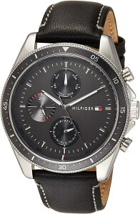 トミーヒルフィガー 腕時計 アナログ クォーツ parker 1791838 メンズ シルバー ブラック TOMMY HILFIGER 並行輸入品