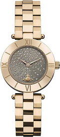 Vivienne Westwood 腕時計 VV092CHRS　ヴィヴィアンウエストウッド　リストウォッチ レディース クオーツ 防水　グレー クリスタル　オーブ 32MM　チャコール ローズゴールド　フェミニン ファッションウォッチ ビジネスシーン デイリー プレゼント 並行輸入品