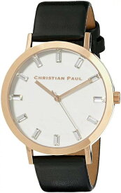 Christian Paul　腕時計　メンズ・レディース　ホワイト　クリスタル 45mm　LWR4301　ユニセックス BLACK MARBLE 　シンプル時計 ペアウォッチ 並行輸入品 プレゼント　記念日　クオーツ　皮ベルト