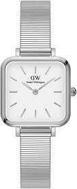 Daniel Wellington 腕時計　DW00100521　ダニエルウェリントン QUADRO STUDIO　22mm×22mm　ホワイトフェイス　レディース ウォッチ シルバー スクエア　北欧　シルバーメッシュベルト　シルバーケース　アナログ　ビジネス　記念日　プレゼント　並行輸入品