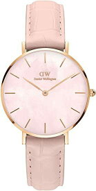 Daniel Wellington 腕時計 DW00100514　ダニエルウェリントン　PETITE ROUGE　 レディース　 北欧　32mm　マザーオブパールピンクフェイス　ローズゴールドケース　ピンク型押しレザーベルト　アナログ　スポーティ　ユニセックス　記念日　プレゼント 並行輸入品