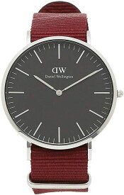 Daniel Wellington 腕時計　DW00100270　ダニエルウェリントン CLASSIC ROSELYN クラシック ロズリン 40mm メンズ レディース 並行輸入品　 北欧　ブラックフェイス　レッドベルト　シルバーケース　アナログ　ユニセックス　記念日　プレゼント