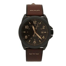 FOSSIL 腕時計　FS5938　フォッシル　40mm　Bronson　メンズ ブラックフェイス　ブラウンエコレザーベルト　ウォッチ スポーティー　プレゼント 並行輸入品