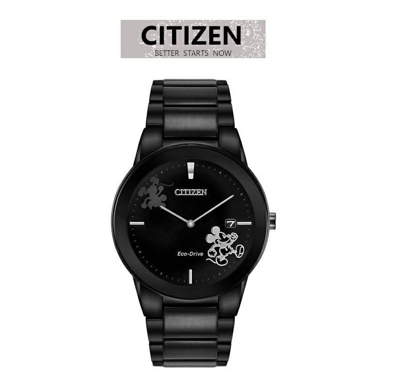 シチズン 腕時計 メンズ ブラック シンプル CITIZEN DISNEY MICKEY MOUSE AU1068-50W アナログ ソーラー |  ラプラージュ　楽天市場店