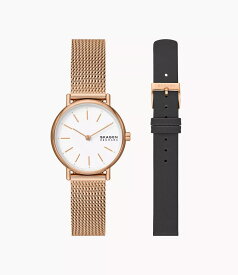 スカーゲン 腕時計 レディース SIGNATUR LILLE BOX SET ホワイト ローズゴールド ダークグレー SKW1153SET SKAGEN