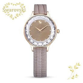 SWAROVSKI 腕時計 5649999　スワロフスキー 33 mm　Octea Nova ウォッチ　スイス製, レザーストラップ, ベージュ, ローズゴールドトーン仕上げステンレス 誕生日　アニバーサリー　記念日　並行輸入品