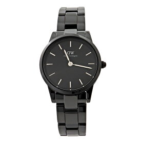 Daniel Wellington 腕時計　DW00100415　ダニエルウェリントン メンズ レディース セラミック　並行輸入品　 北欧　Iconic Link CERAMIC　28mm ブラックフェイス　ブラックベルト　アナログ　スポーティ ビジネス　ユニセックス　記念日　プレゼント