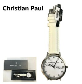 Christian Paul　腕時計　LWS3502 クリスチャンポール　レディース クリスタル　レザー　ホワイト シンプル時計　　ペアウォッチ クォーツ　防水　シンプル　並行輸入品 　プレゼント　記念日