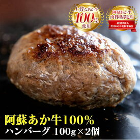 【お得な2袋セット】阿蘇あか牛ハンバーグ 100gx2個入り 国産 ハンバーグ 牛肉 和牛 赤牛 肉 お肉 お祝い 誕生日 お取り寄せ グルメ 食品 ビーフ バーベキュー BBQ 簡単 阿蘇 熊本 冷凍 食べ物 肉の日 お惣菜 おかず