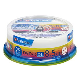 【マラソン最大46倍】三菱ケミカルメディア Verbatim 1回記録用 DVD-R DL DHR85HP25V1 (片面2層/2-8倍速/25枚パック) ホワイト