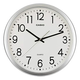 【マラソン最大46倍】CASIO(カシオ) 掛け時計 シルバー 直径35cm アナログ 連続秒針 IQ-77-8JF