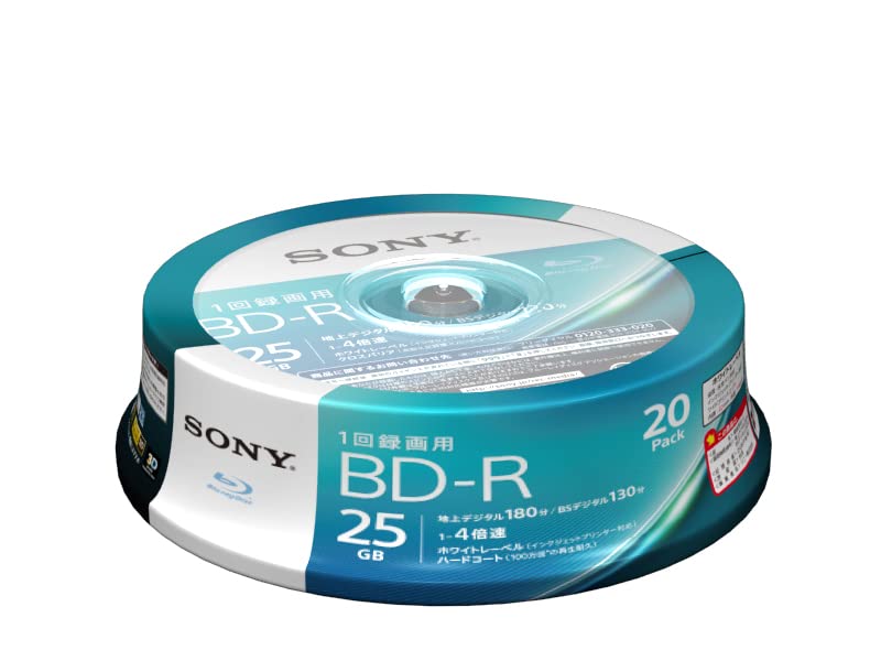 優先配送 ソニー 20枚入り ビデオ用ブルーレイディスク 1回録画用 BD-R 20枚 地デジ約60時間 録画番組ひとまず保存 