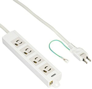 【マラソン最大46倍】エレコム 電源タップ 3ピン 4個口 スイングプラグ マグネット付き 1m グレー T-T06-3410LG/RS