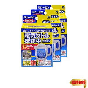 【まとめ買い】電気ケトル洗浄中 白い蓄積汚れ・水あかに 100%食品成分クエン酸 3包×3個