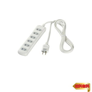 �o�b�t�@���[ BUFFALO 2�s�����d���^�b�v 6���^�C�v �V���b�^�[�t 2m �z���C�g BSTAPSH2620WH