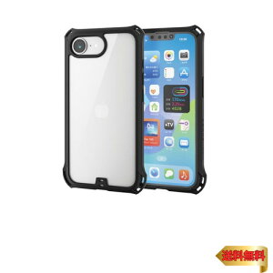 エレコム iPhone 16e ケース 耐衝撃 衝撃吸収 ZEROSHOCK ワイヤレス充電対応 MagSafe メタルリング シール付 レンズ