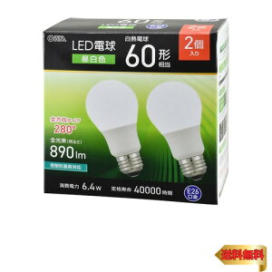�I�[��(OHM)�I�[���d�@ LED�d�� E26 60�`���� �����F 2�� LDA6N-G AG59 2P 06-5467