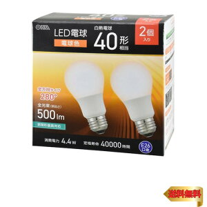 �I�[��(OHM)�I�[���d�@ LED�d�� E26 40�`���� �d���F 2�� LDA4L-G AG59 2P 06-5463