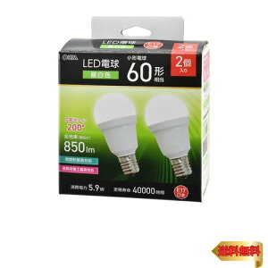 �I�[��(OHM)�I�[���d�@ LED�d�����` E17 60�`���� �����F 2�� LDA6N-G-E17 IS53 2P 06-5482