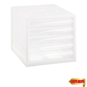 ナカバヤシ A4レターケース5段(浅5) ホワイト A4E-05W