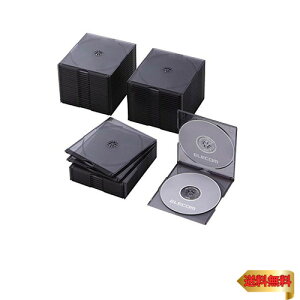 エレコム CD/DVDスリムプラケース/2枚収納/50パック/クリアブラック