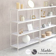 【レビュー特典あり】大理石調4段シェルフ【Marble】マーブル(シェルフ ラック 棚 おしゃれ 4段 オープン…
