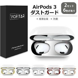 【2セット】 AirPods ダストガード AirPods 3 ダストガード 4枚入 金属製 エアーポッズ 第三世代 ダストガード AirPods カバー 防塵 極薄