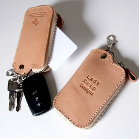 キーケース スマートキー 本革 ヌメ革 メンズ レディース カード収納 J字ZIP キーケース 車 ワイド 免許証 革 レザー シンプル おしゃれ nfl pst 楽天市場店 送料無料 受注生産 2~4週