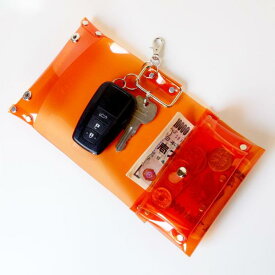 全11色 お札が折れないロールウォレットキーケース 一体型ミニ財布 コンパクトウォレット 車 スマートキー対応 防滴 撥水 防汚 防水 透明 クリアPVC acp pst 楽天市場店 送料無料 受注生産 2~4週