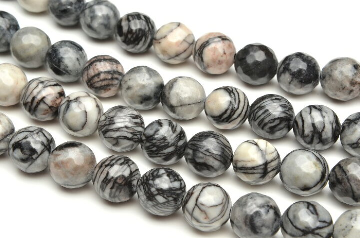 楽天市場】【連売り】ゼブラジャスパー 128面カット 8mm 1連（約 