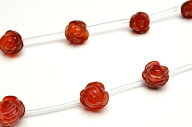 【10％OFF!】【連売り】カーネリアン 薔薇バラカット　12mm　1連（15粒入り）天然石 パワーストーン ビー…