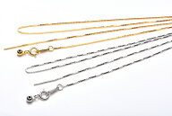 お好みの天然石を通して使えるネックレスチェーン シルバー925 シルバー・ゴールド2色 47cm ネックレス …