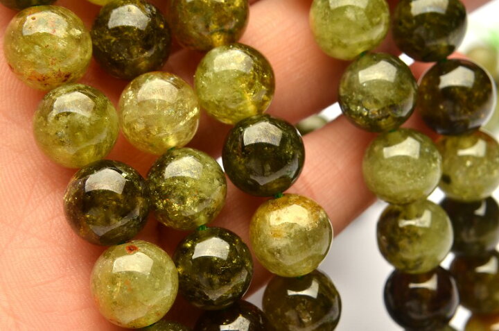 楽天市場】グリーンガーネット 11mm ラウンド 1連（約38cm  