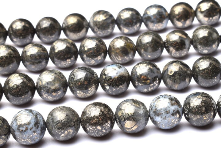 楽天市場】【10％OFF!】希少 パイライトインアゲート 10mm 1連（約 
