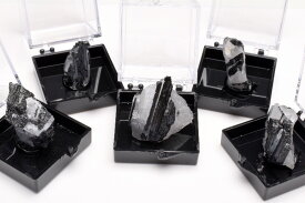 ミニチュアコレクション ブラックトルマリンと水晶の共生 5個セット　33.5x35mm　鉱物標本 原石 アクセサリー _CR1468 【宅急便のみ】