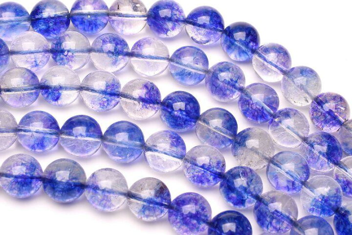楽天市場】【10％OFF!】クラック水晶 ブルーパープル 10mm 1連（約 