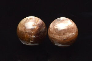 【1点物】レピドライト(リチア雲母) 2粒セット 17mm 丸玉(台座なし) アクセサリー _PH9417