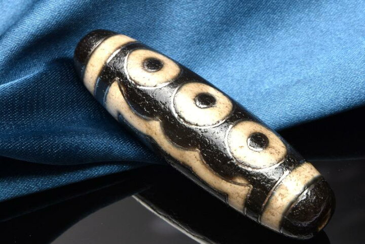 楽天市場】【10％OFF!】銀線天珠 五眼天珠 50x14mm チベット御守り 