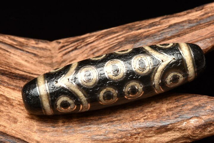 楽天市場】銀線天珠 二十一眼天珠 49x14mm チベット御守り 